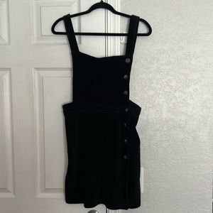 Topshop overall velvet black dress